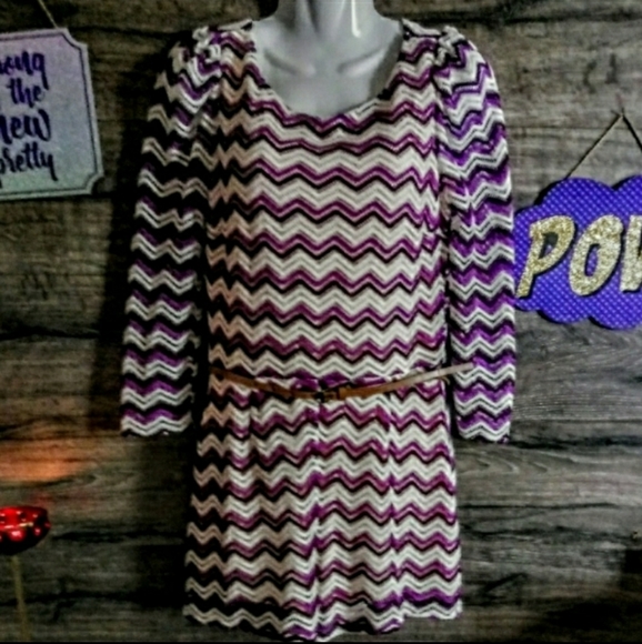 Ark & Co. Romper Size L Belted Cheveron Print - Picture 2 of 12